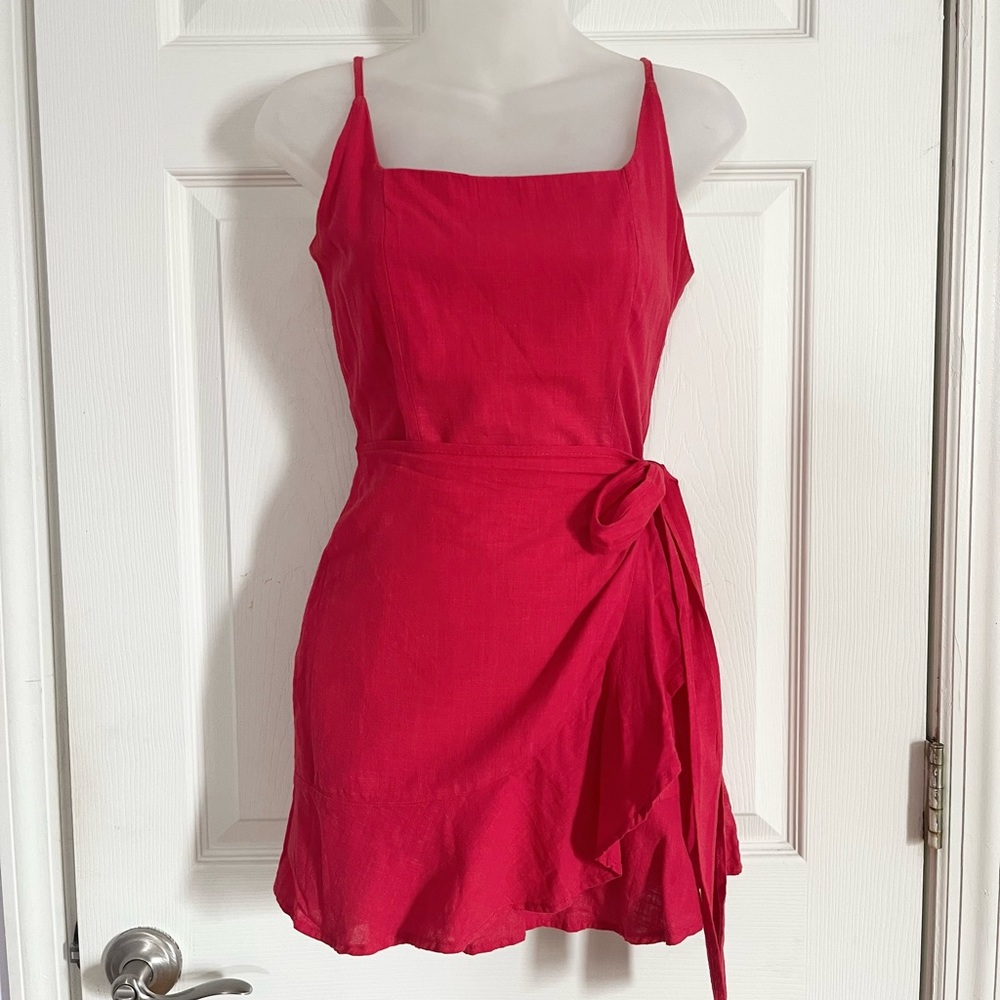Princess Polly Red Ruffle Wrap Dress